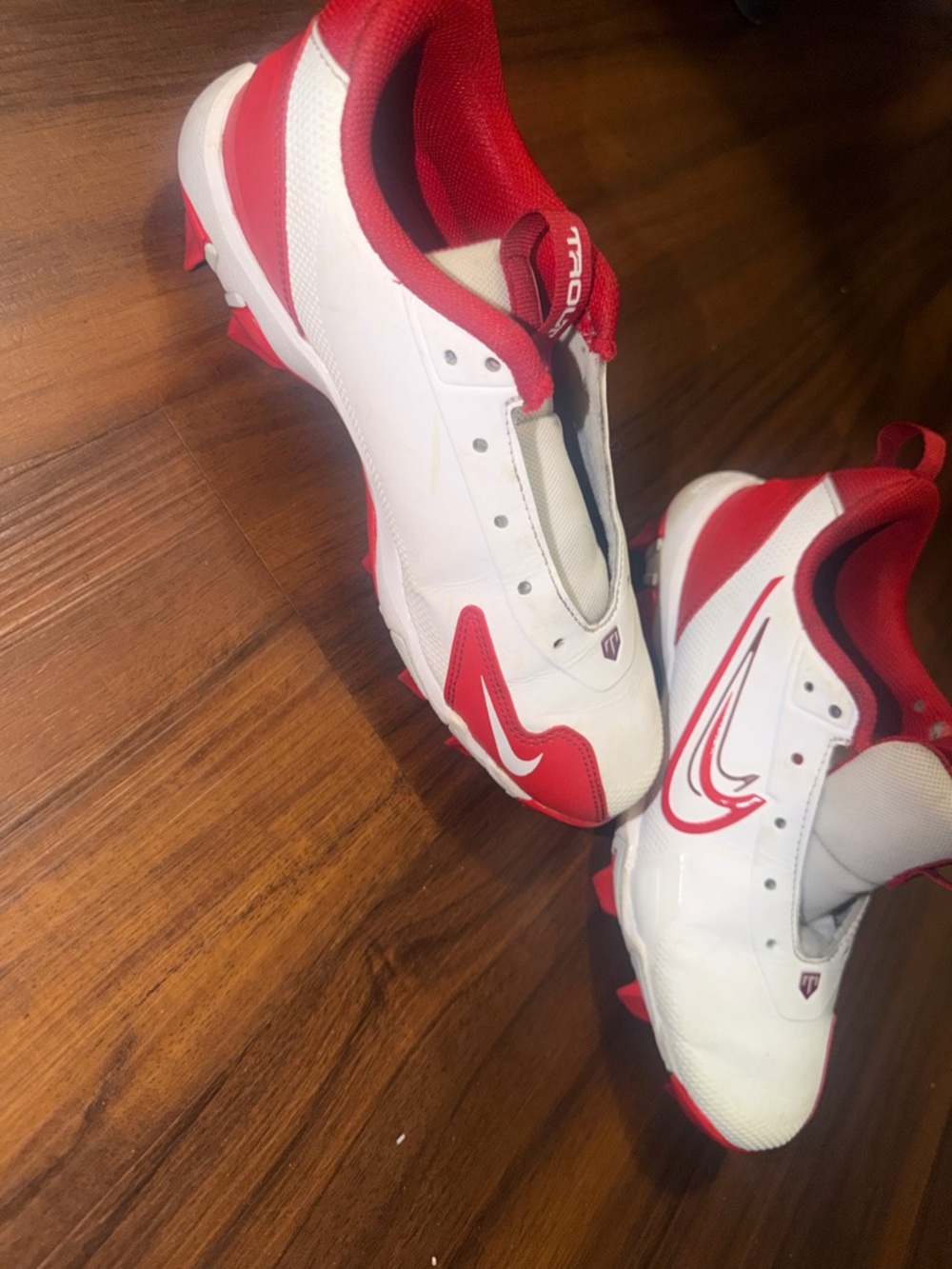 Nike White and Red Soccer/Football Cleats